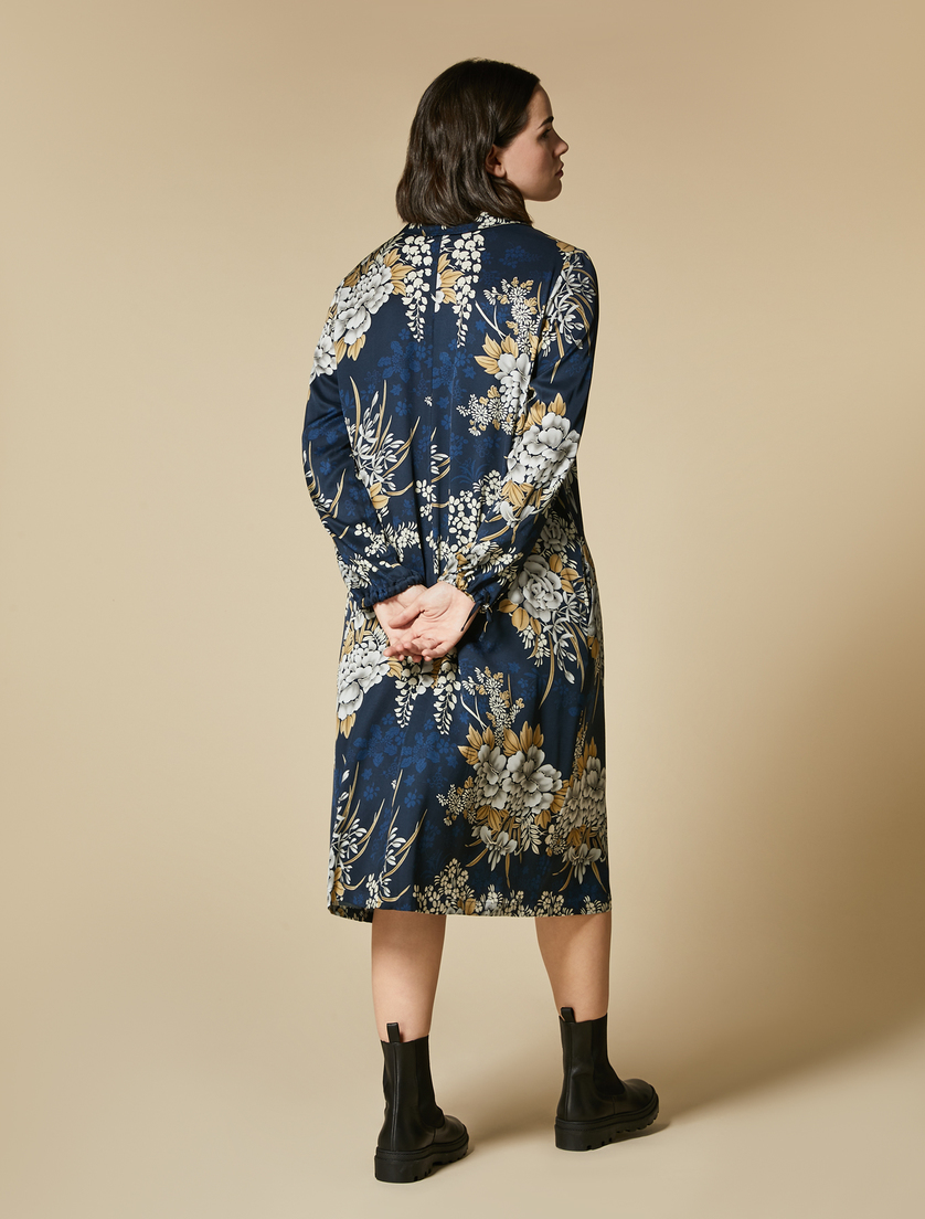 Kleid aus bedrucktem Twill - Blau - Marina Rinaldi - 3