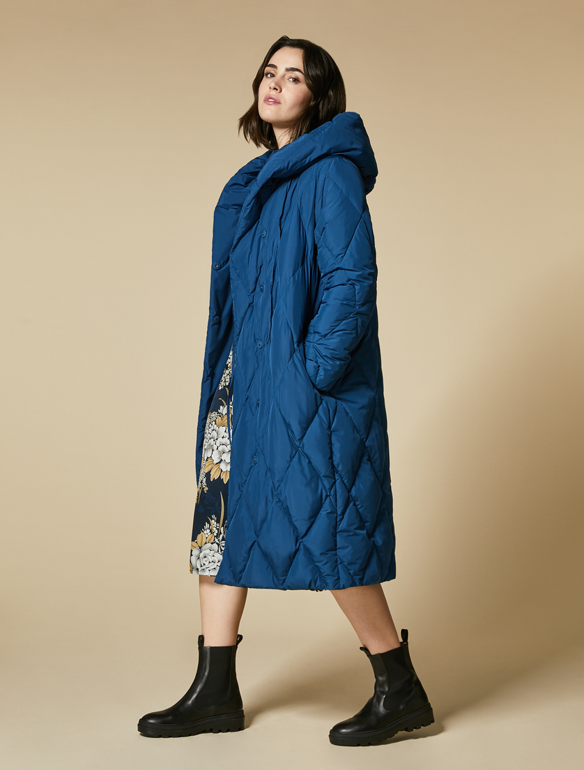 Kleid aus bedrucktem Twill - Blau - Marina Rinaldi - 4