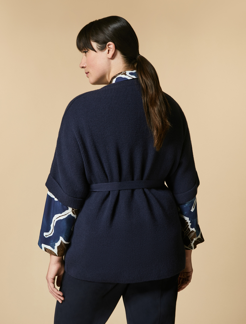 Cashmere wool cardigan - Dark navy - Marina Rinaldi - 3
