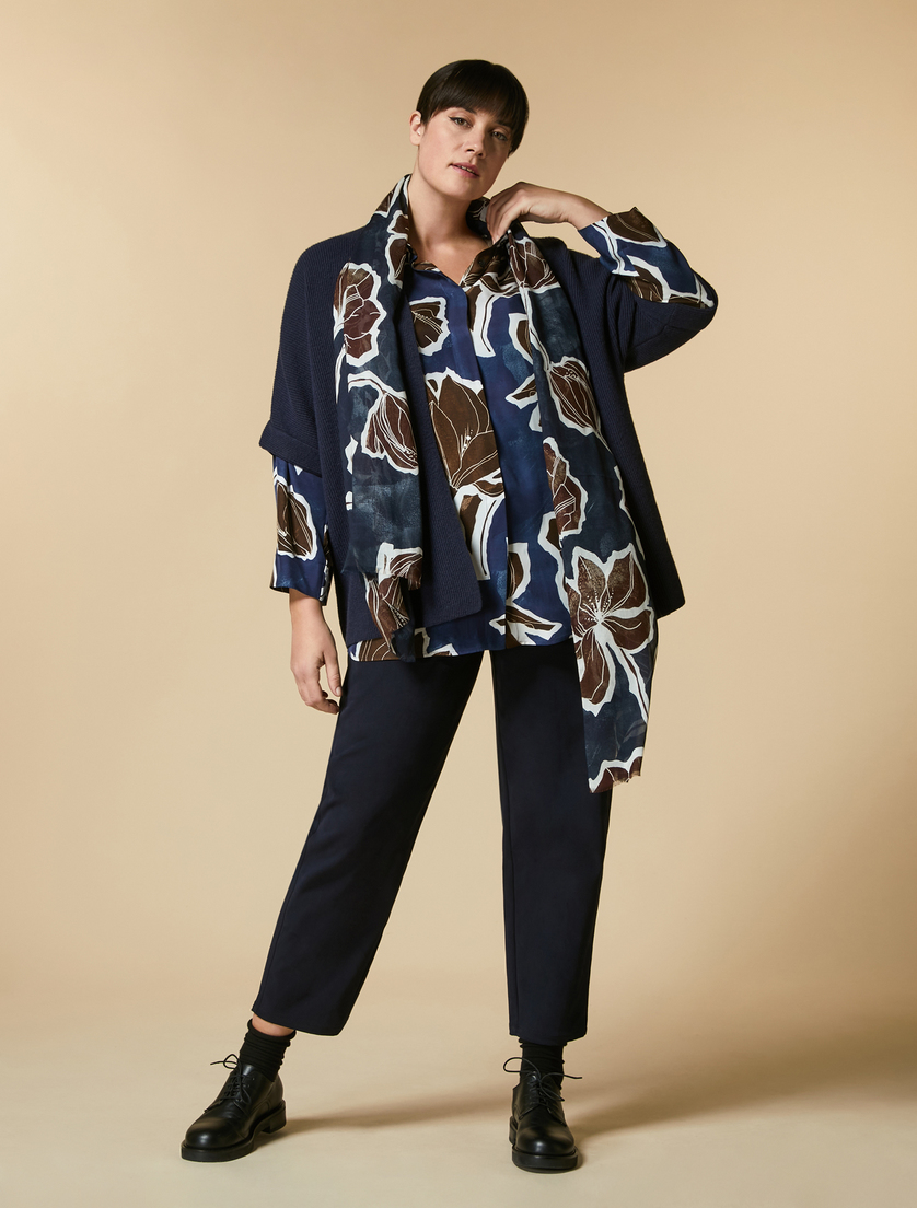 Cashmere wool cardigan - Dark navy - Marina Rinaldi - 4