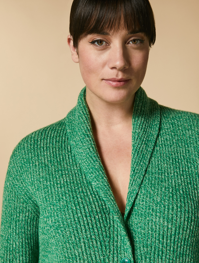 Cardigan aus Mouliné-Wolle - Grün - Marina Rinaldi - 2