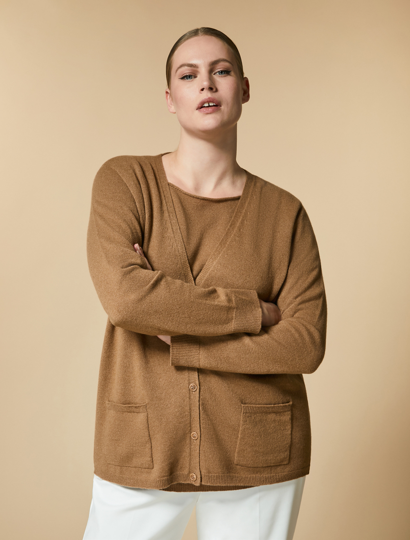 Cardigan aus regeneriertem Öko-Kaschmir - Beige - Marina Rinaldi