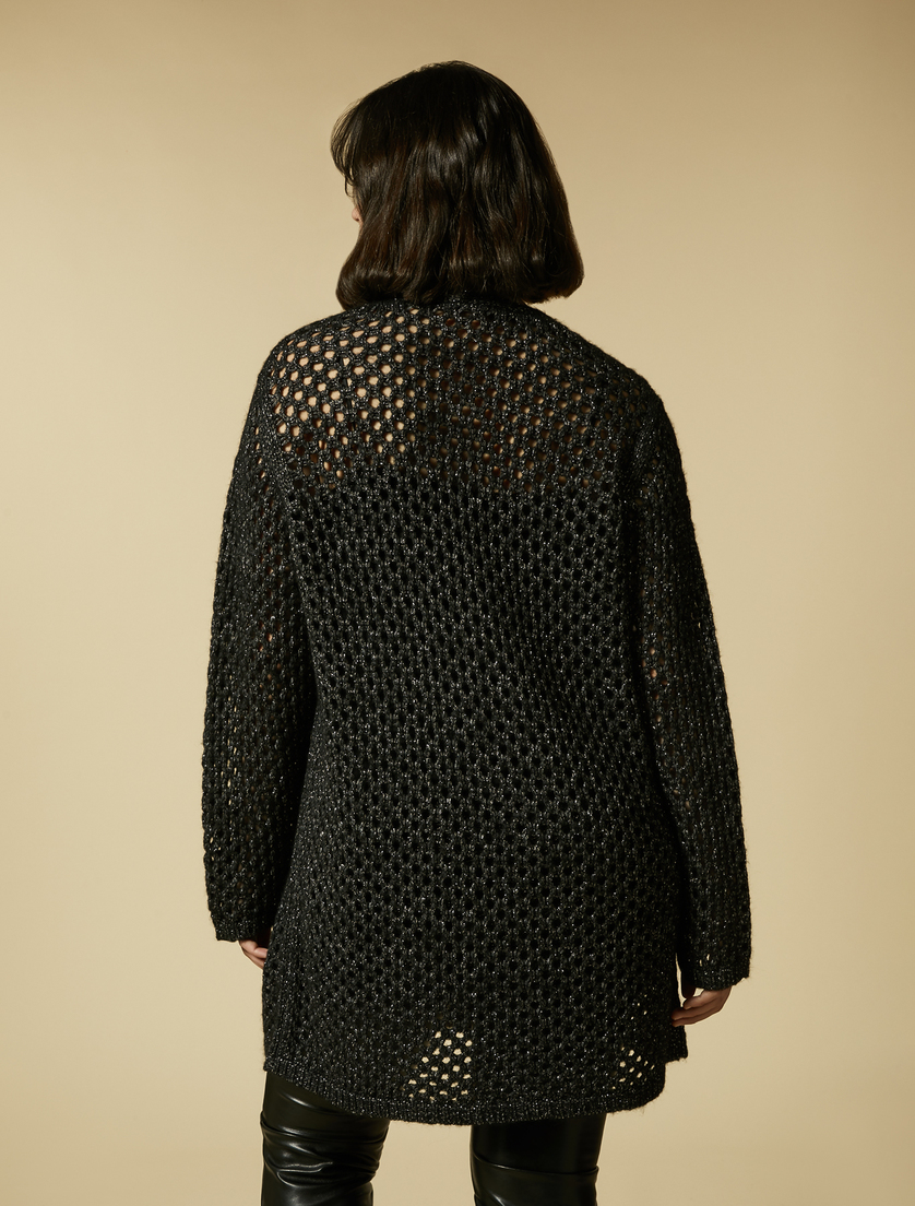 Open-knit cardigan - Dark grey - Marina Rinaldi - 4
