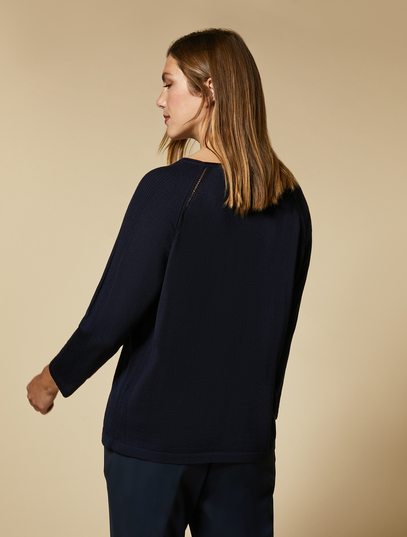 Wool sweater - Dark navy - Marina Rinaldi - 3