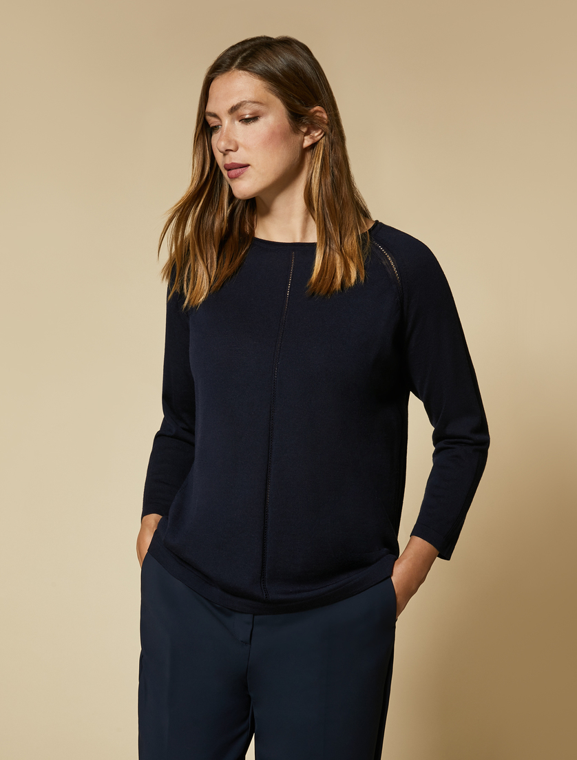 Wool sweater - Dark navy - Marina Rinaldi