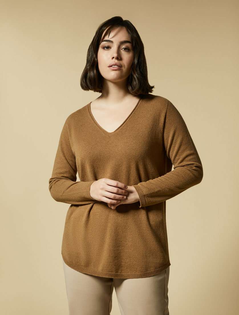 Pullover aus recyceltem Öko-Kaschmir - Beige - Marina Rinaldi