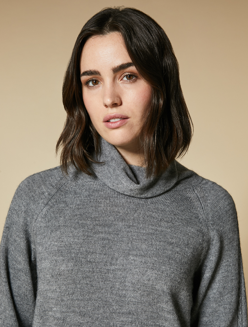 Wool and alpaca sweater - Dark grey - Marina Rinaldi - 2