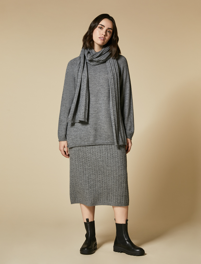 Wool and alpaca sweater - Dark grey - Marina Rinaldi - 4