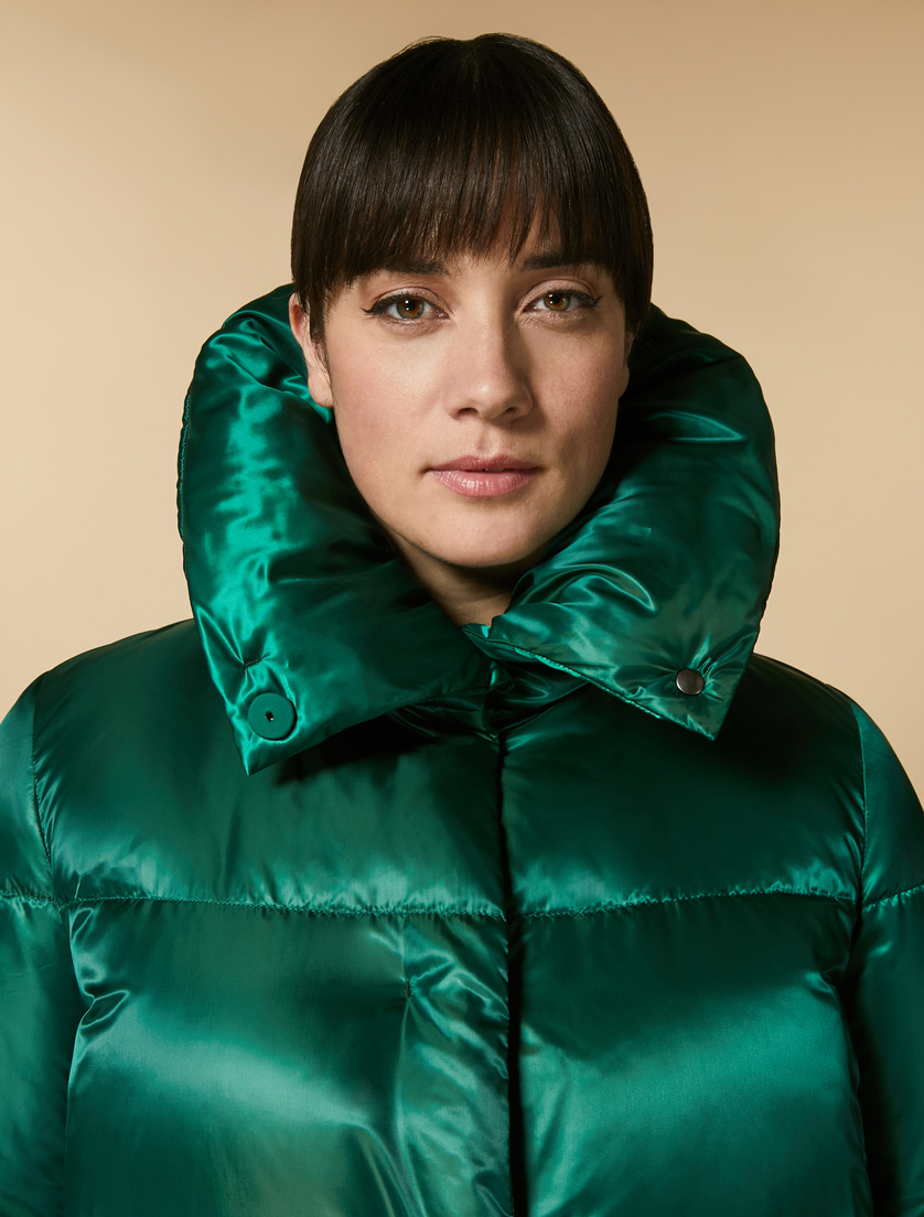 Satin down jacket - Green - Marina Rinaldi - 2