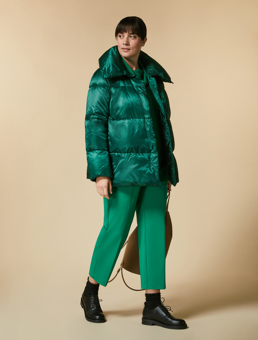 Satin down jacket - Green - Marina Rinaldi - 4