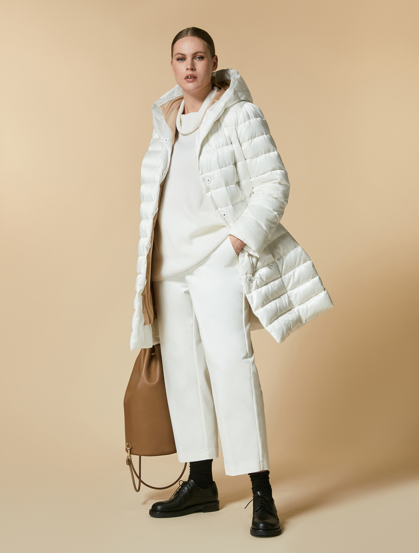 Reversible technical satin down jacket - White - Marina Rinaldi - 4