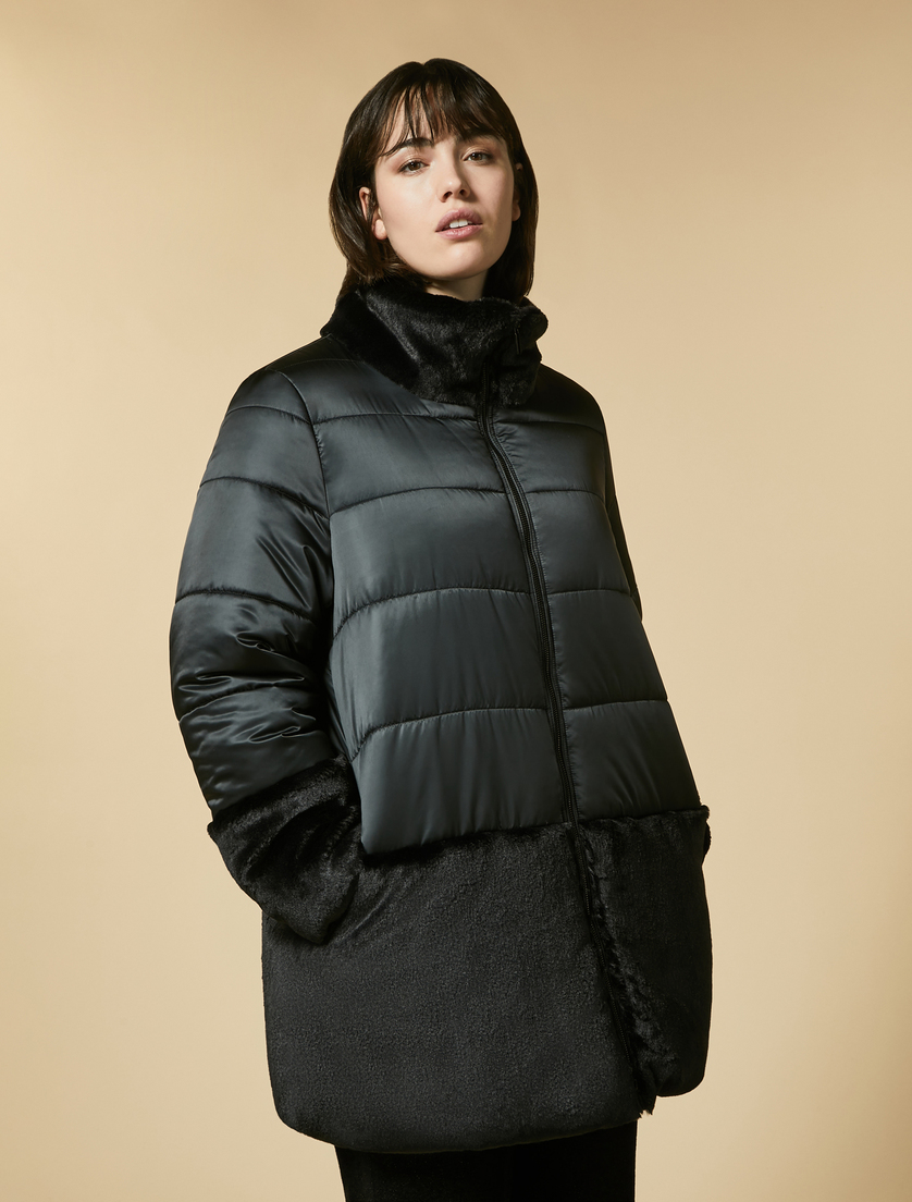 Shiny nylon down jacket - Black - Marina Rinaldi