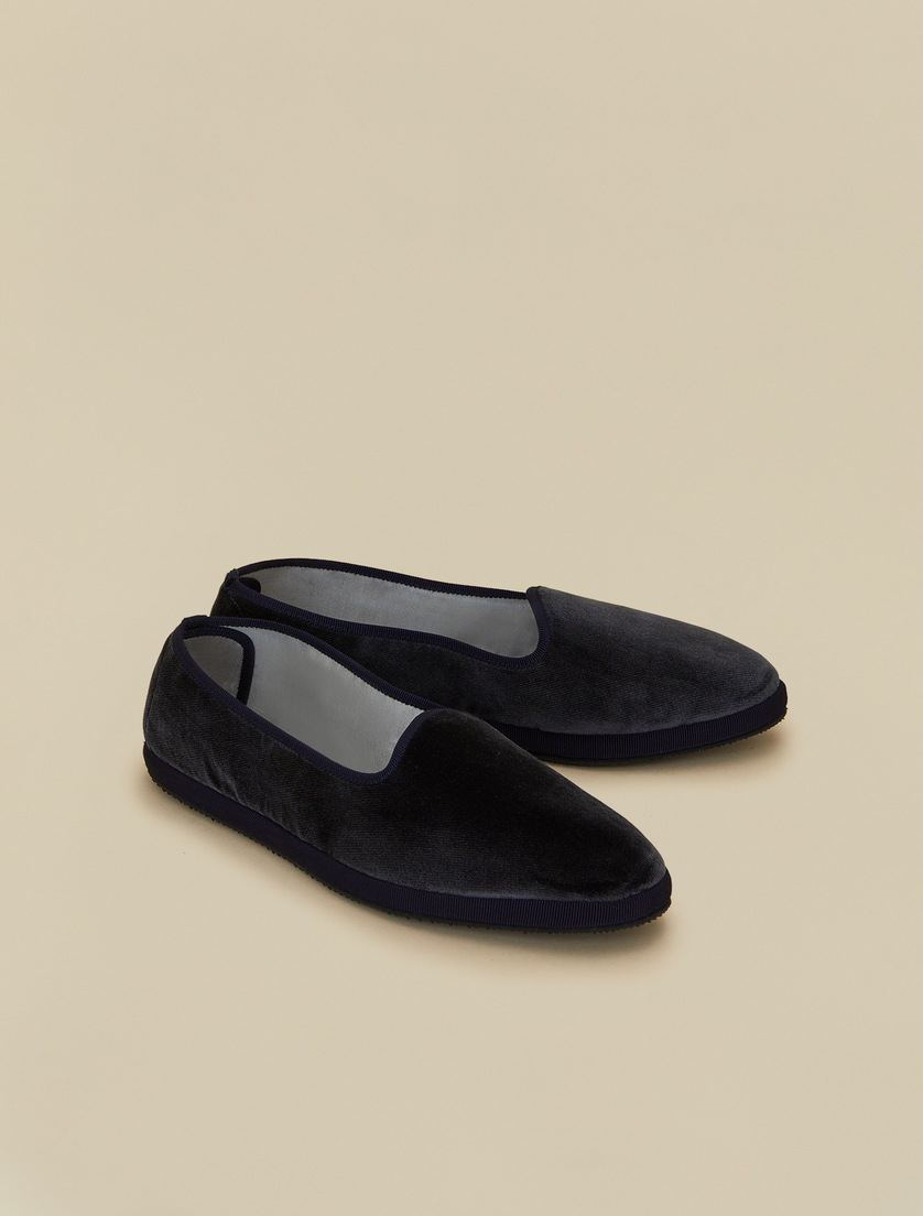Friaulische Schuhe aus Samt - Dunkelblau - Marina Rinaldi - 2