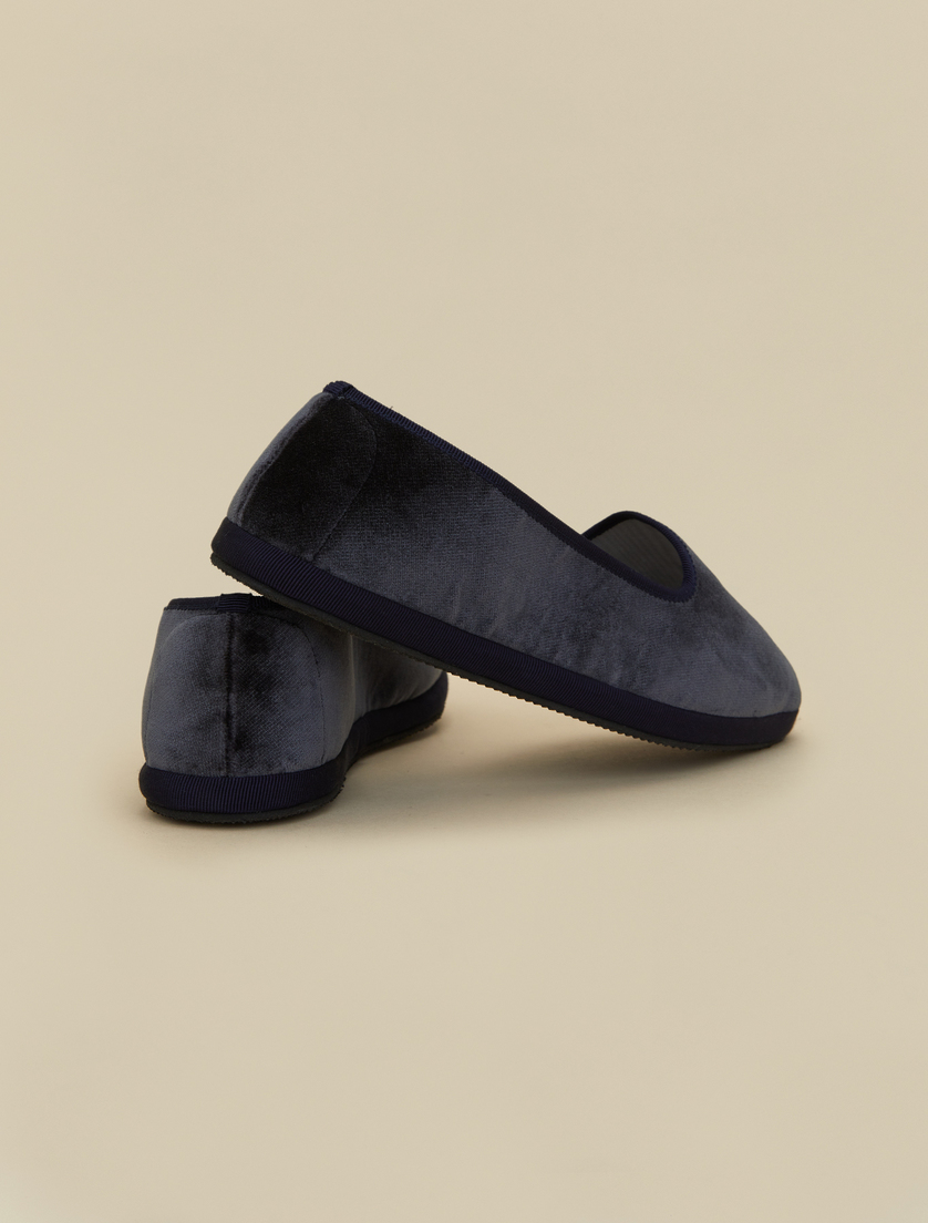 Friaulische Schuhe aus Samt - Dunkelblau - Marina Rinaldi - 3