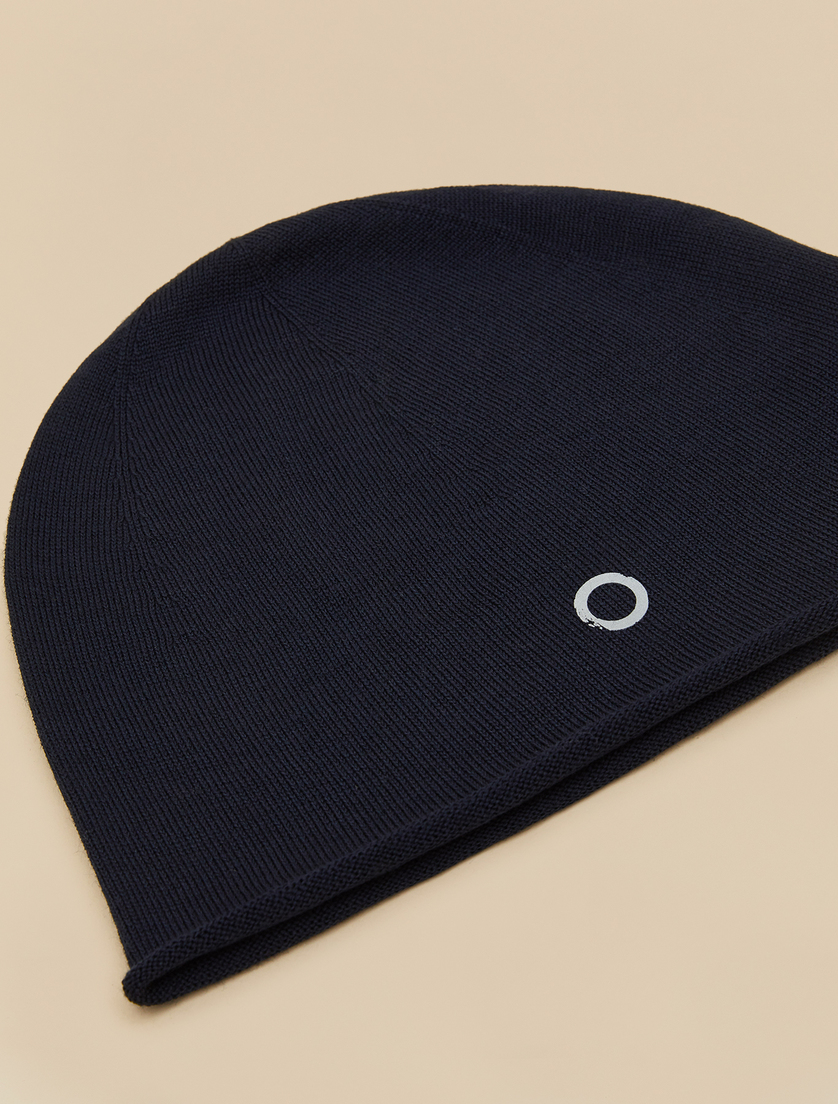 Merino wool-blend hat - Dark navy - Marina Rinaldi - 2