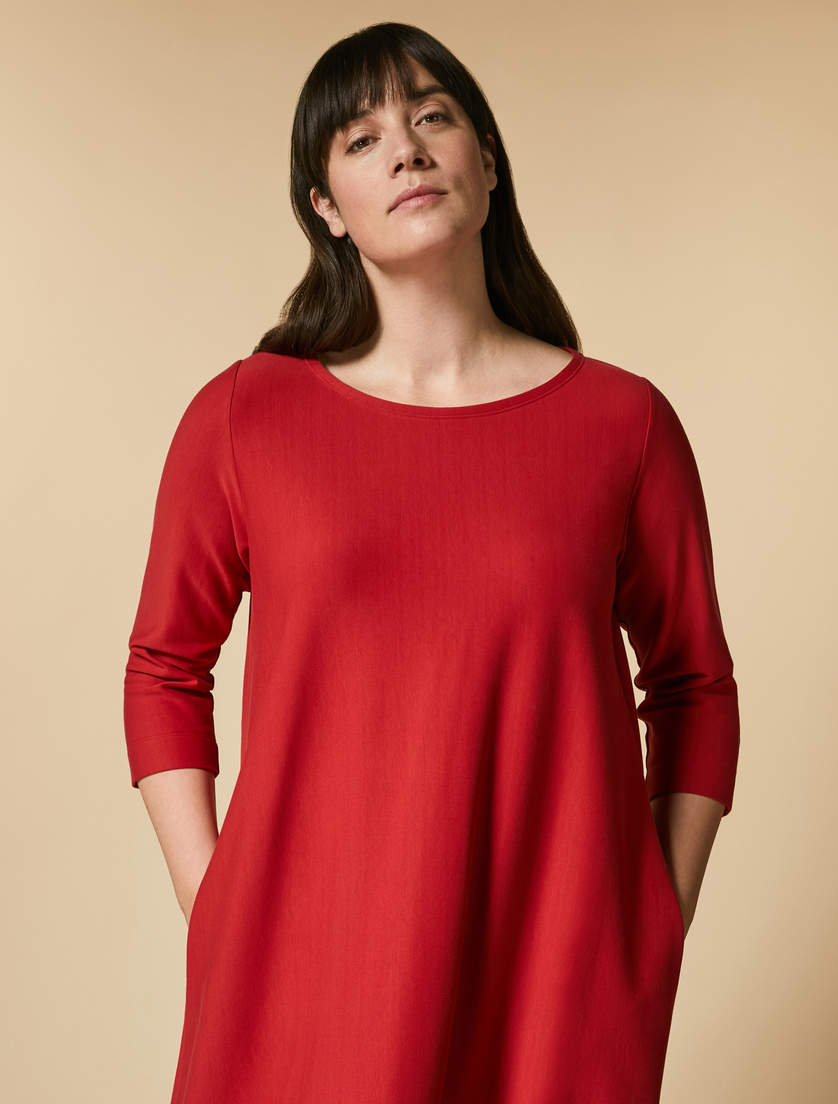 Abito in cotone - Rosso - Marina Rinaldi - 2