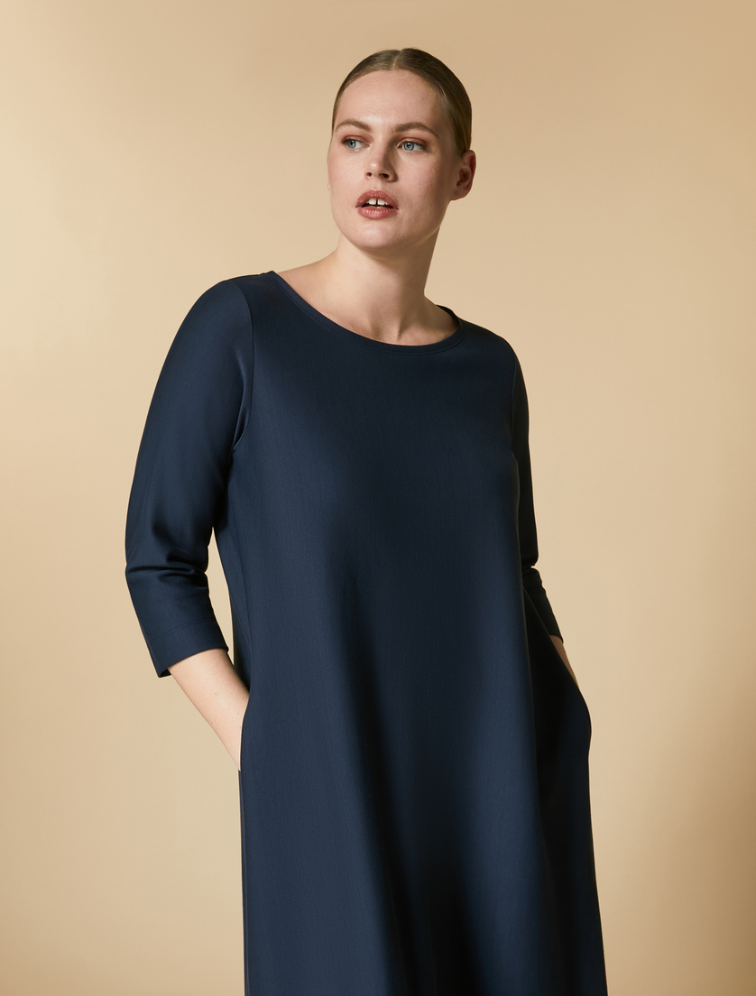 Cotton dress - Dark navy - Marina Rinaldi - 2