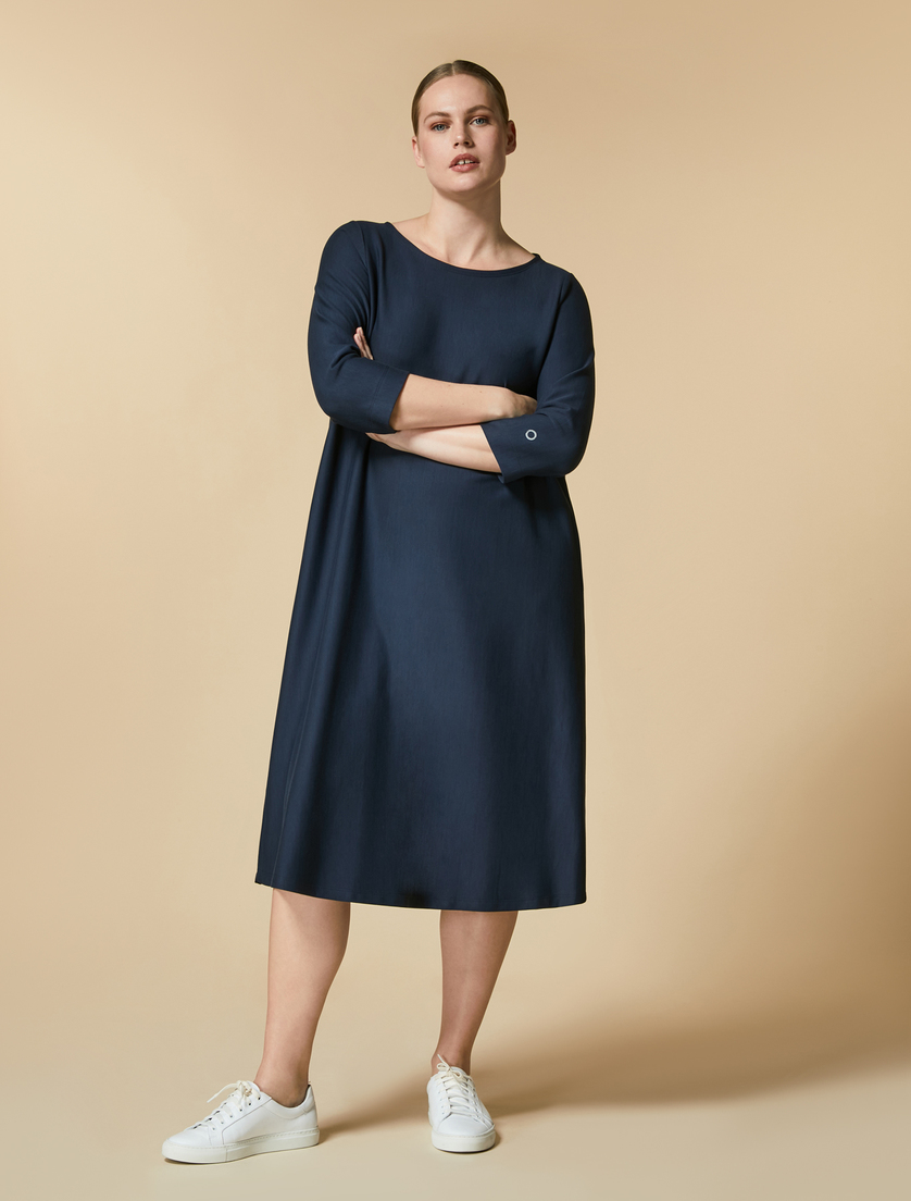Cotton dress - Dark navy - Marina Rinaldi