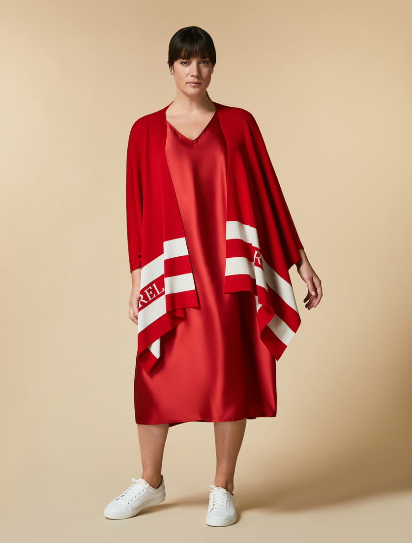 Cappa in misto lana merino - Rosso - Marina Rinaldi