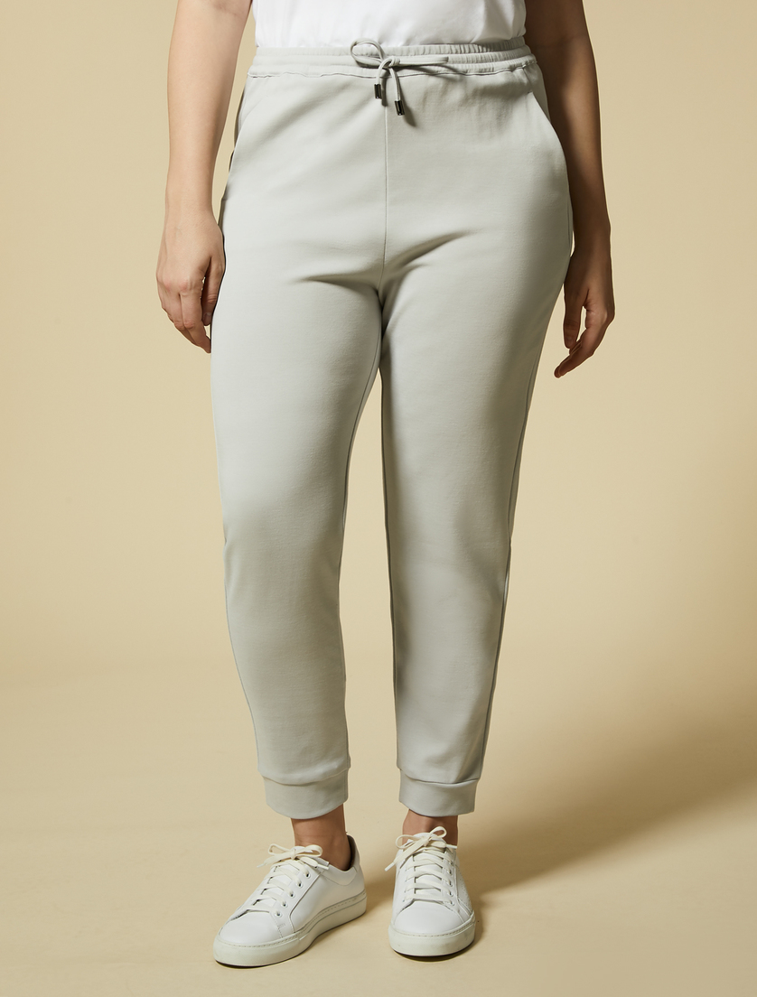 Cotton jersey trousers - Light grey - Marina Rinaldi - 2