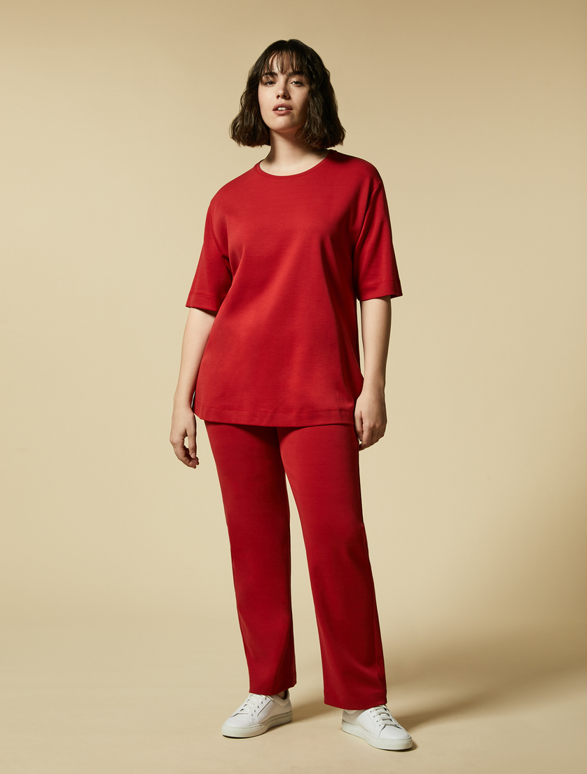 Cotton trousers - Red - Marina Rinaldi