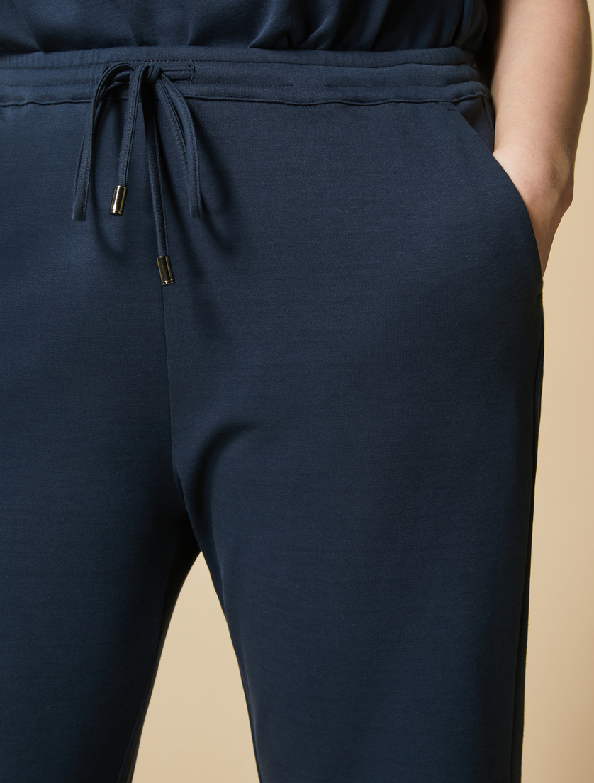 Cotton trousers - Dark navy - Marina Rinaldi - 3