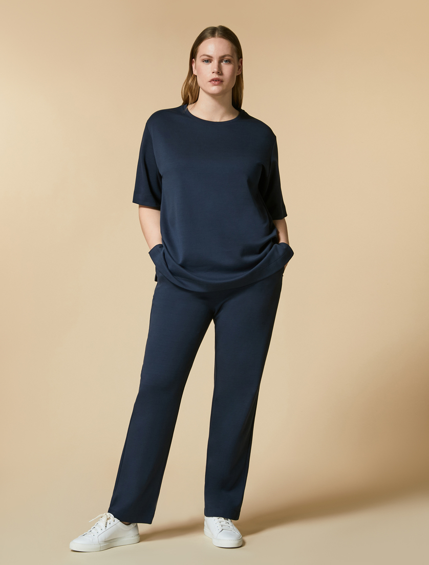 Cotton trousers - Dark navy - Marina Rinaldi