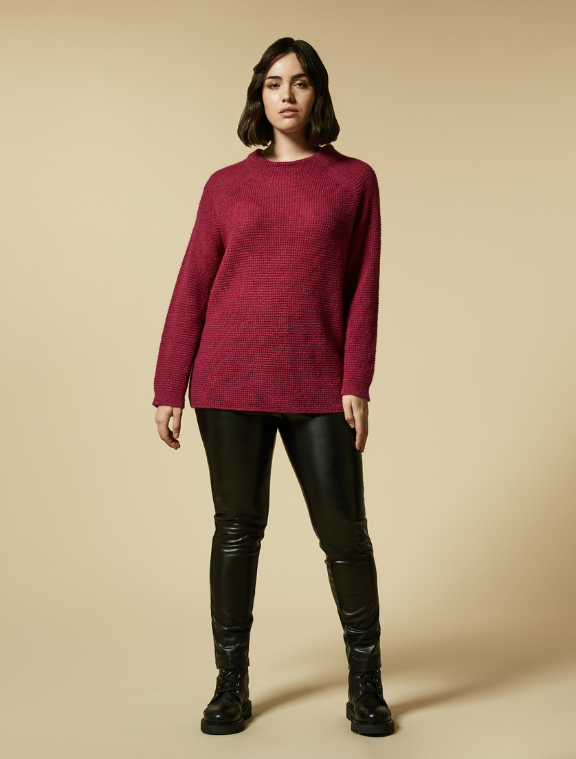 Leggings en tissu enduit - Noir - Marina Rinaldi