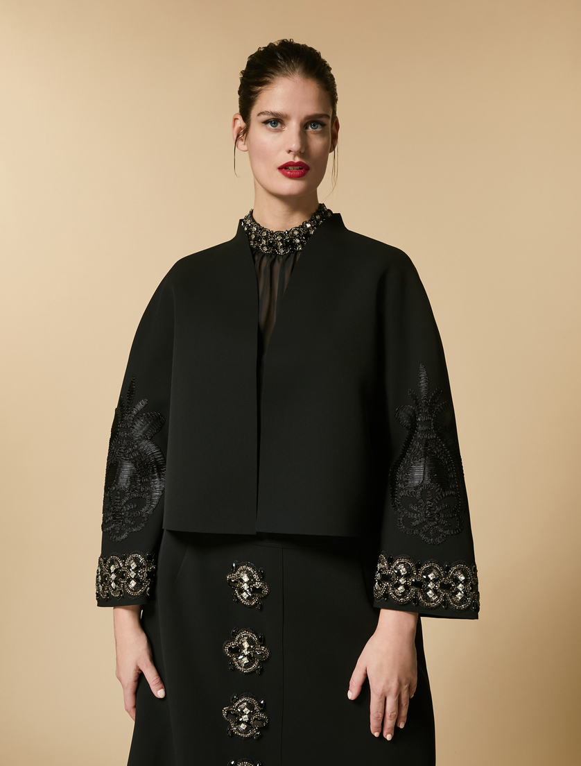 Cady crepe jacket - Black - Marina Rinaldi
