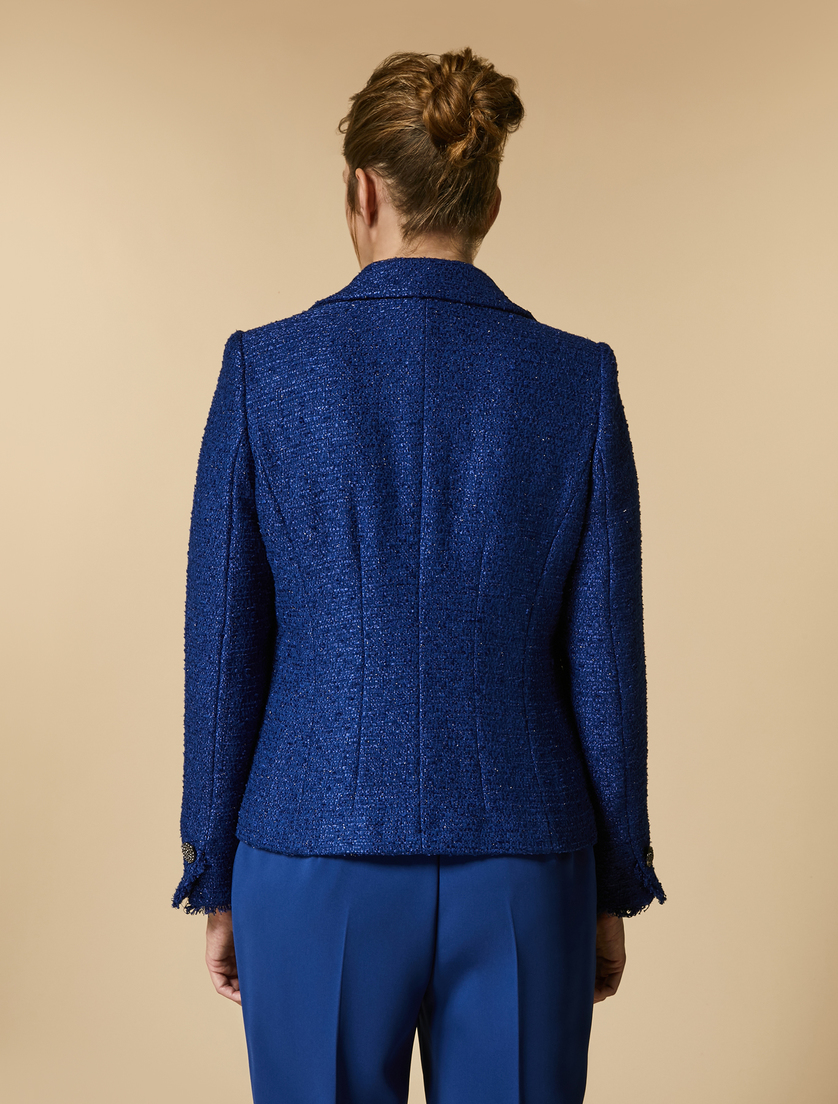 Bejewelled-button jacket - China blue - Marina Rinaldi - 3