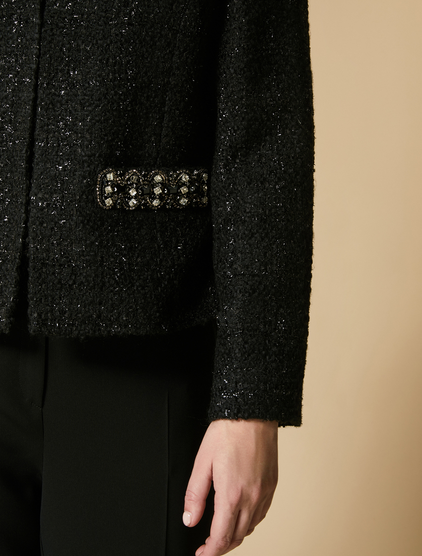 Veste en lamé brodé - Noir - Marina Rinaldi - 2
