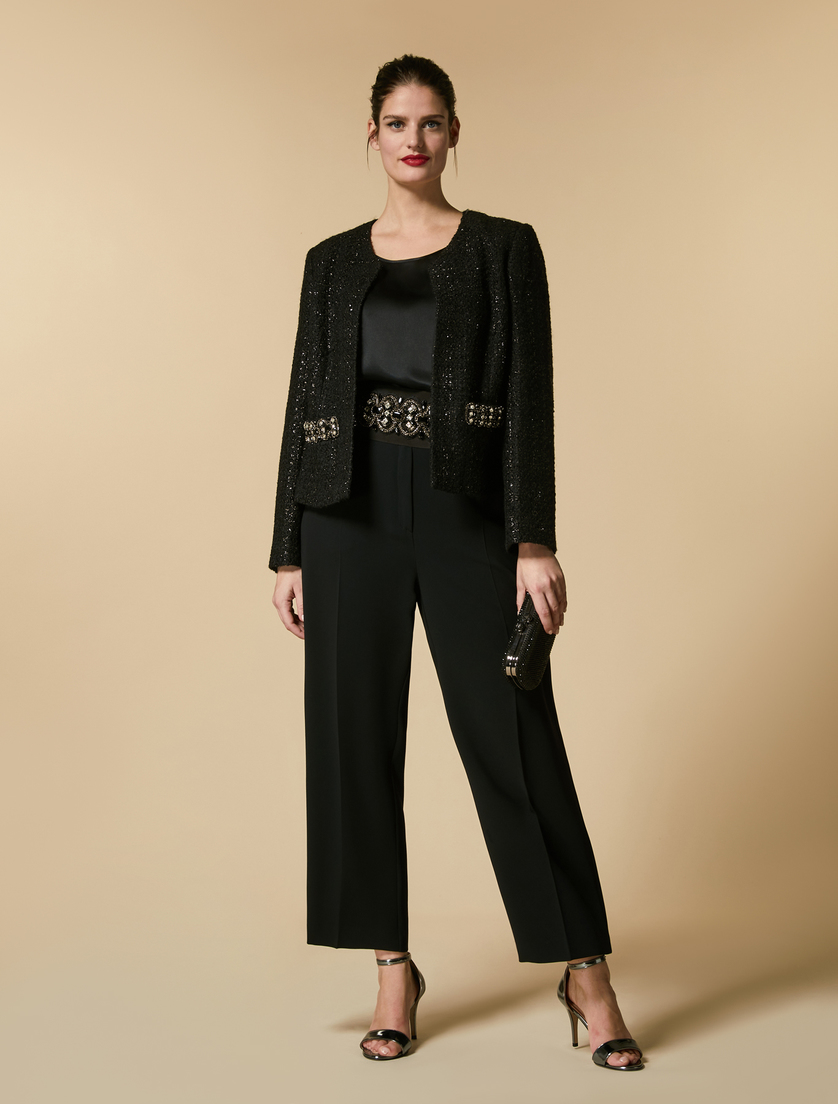 Veste en lamé brodé - Noir - Marina Rinaldi - 4