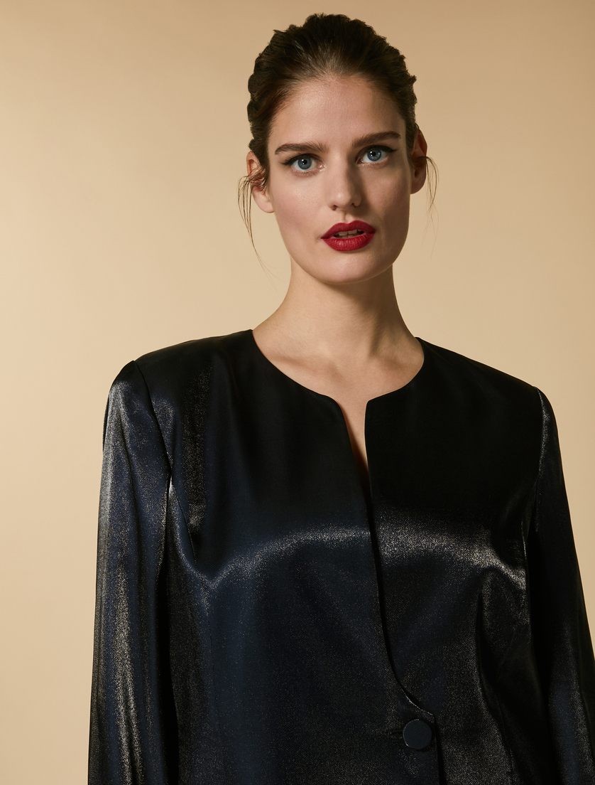 Jacke aus Satin - Dunkelblau - Marina Rinaldi - 2