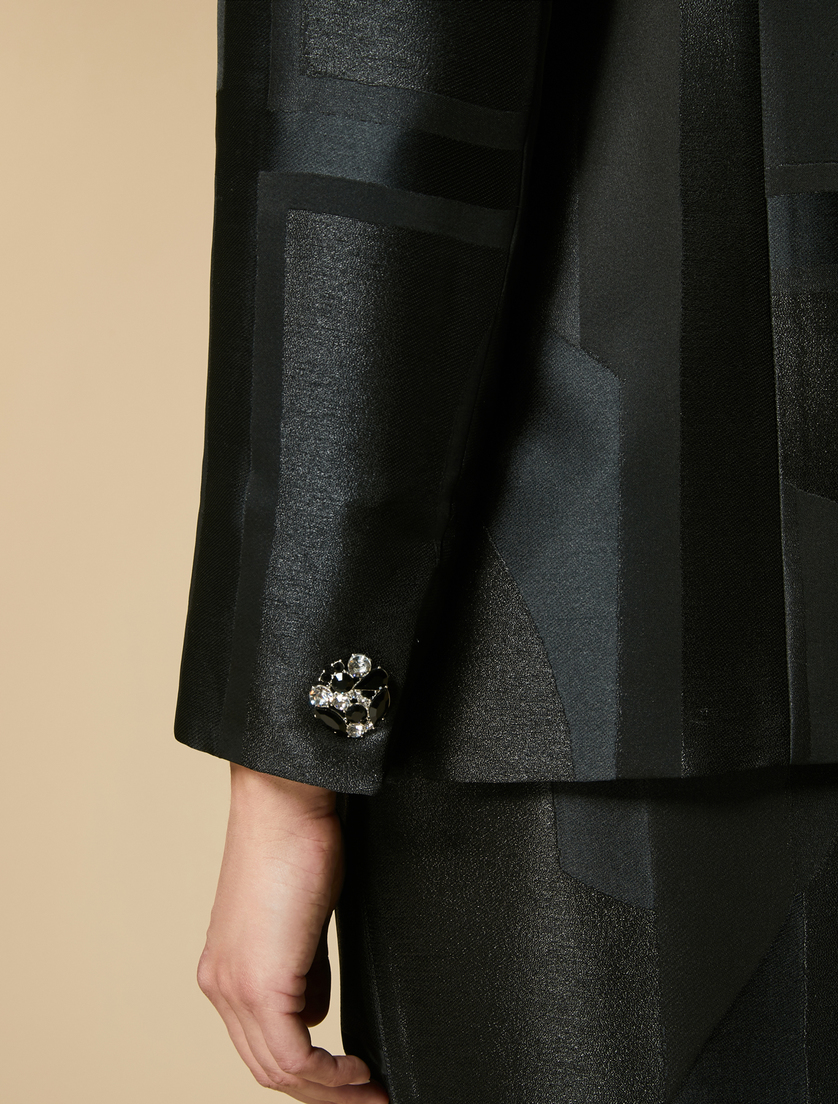 Jacquard jacket - Black - Marina Rinaldi - 3