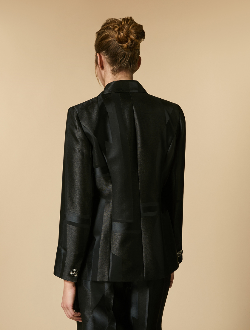 Jacquard jacket - Black - Marina Rinaldi - 4