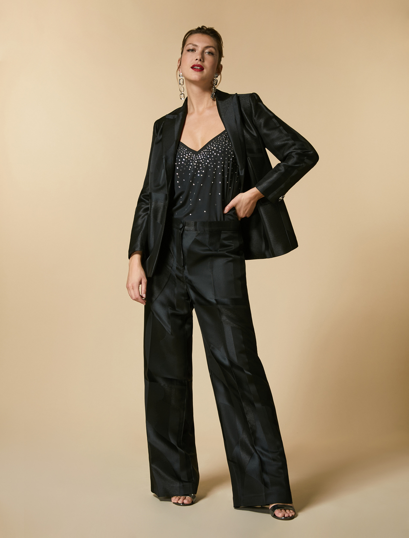 Jacquard jacket - Black - Marina Rinaldi - 5