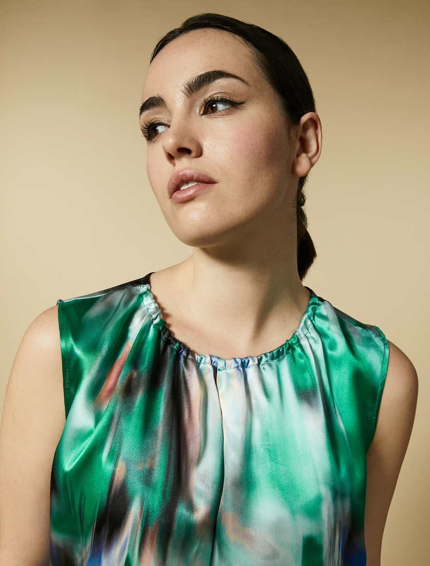 Silk satin top - Green - Marina Rinaldi - 2