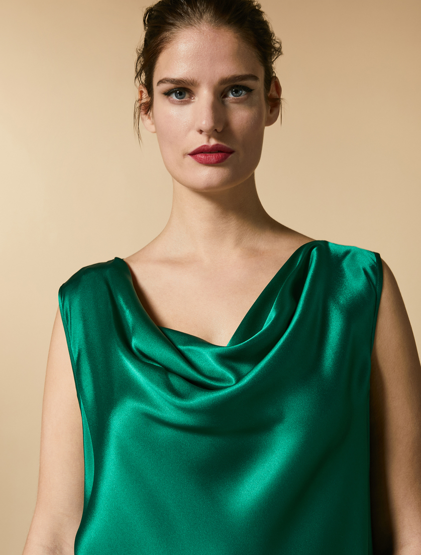 Top aus leichtem Satin - Dunkelgrün - Marina Rinaldi - 2