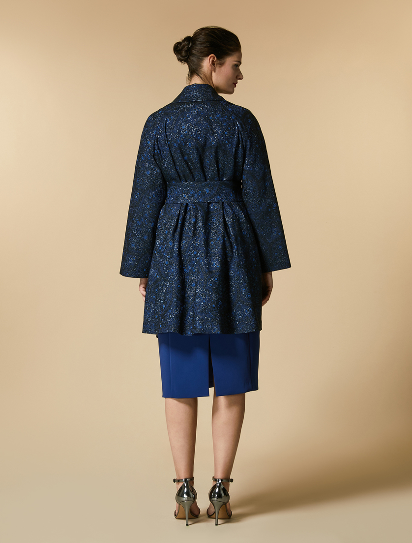 Leichter Mantel aus Jacquard - Blau - Marina Rinaldi - 3