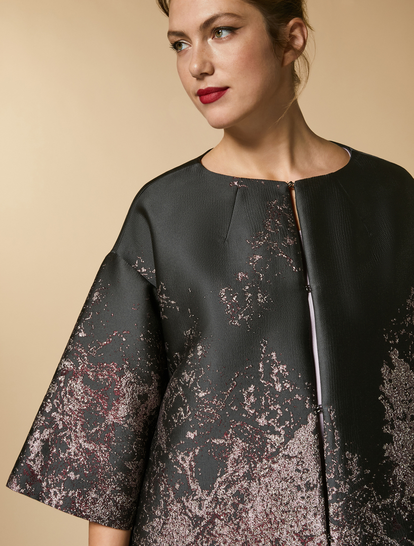 Spolverino jacquard - Grigio scuro - Marina Rinaldi - 2