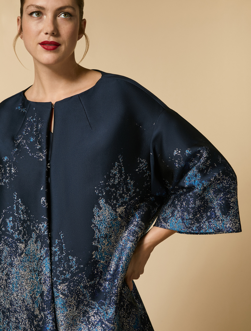 Leichter Mantel aus Jacquard - Dunkelblau - Marina Rinaldi - 2