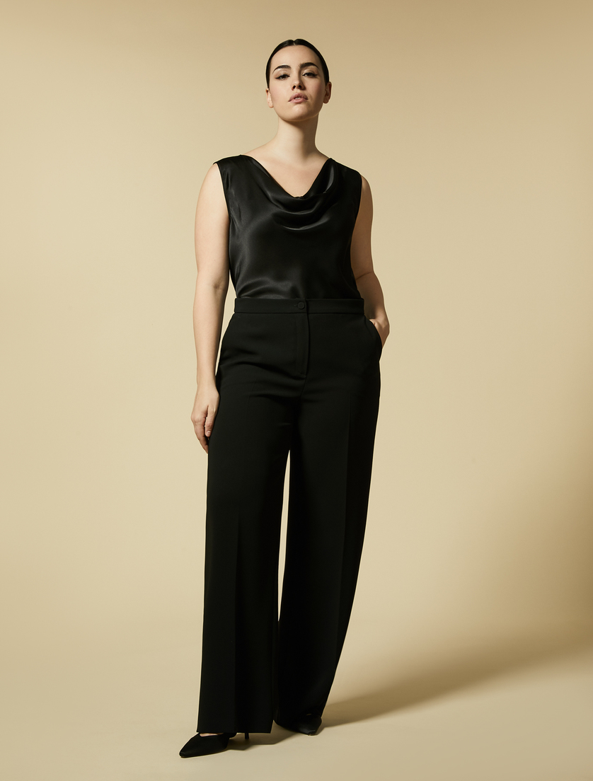 Pantalon en triacétate - Noir - Marina Rinaldi