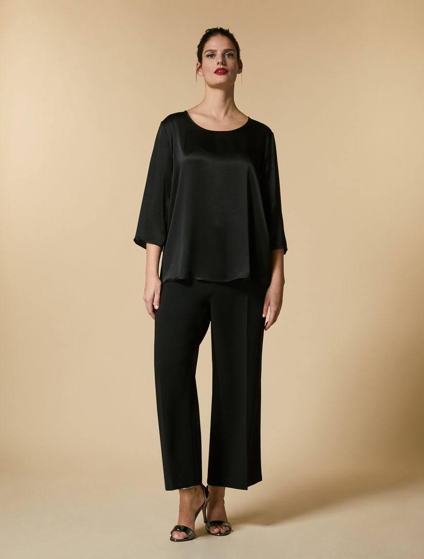 Pantalon en triacétate - Noir - Marina Rinaldi