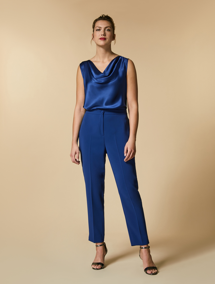 Pantaloni in triacetato - Bluette - Marina Rinaldi
