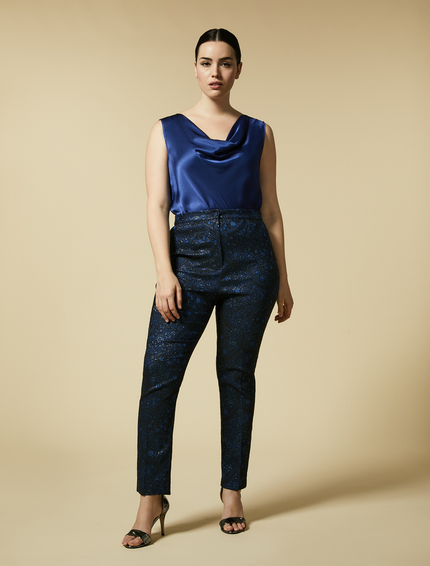 Pantalon en jacquard - Blue - Marina Rinaldi
