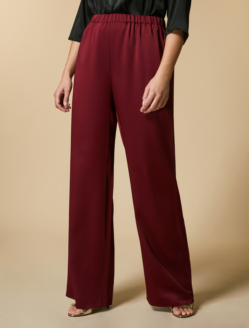 Shiny frisottino trousers - Bordeaux - Marina Rinaldi - 2