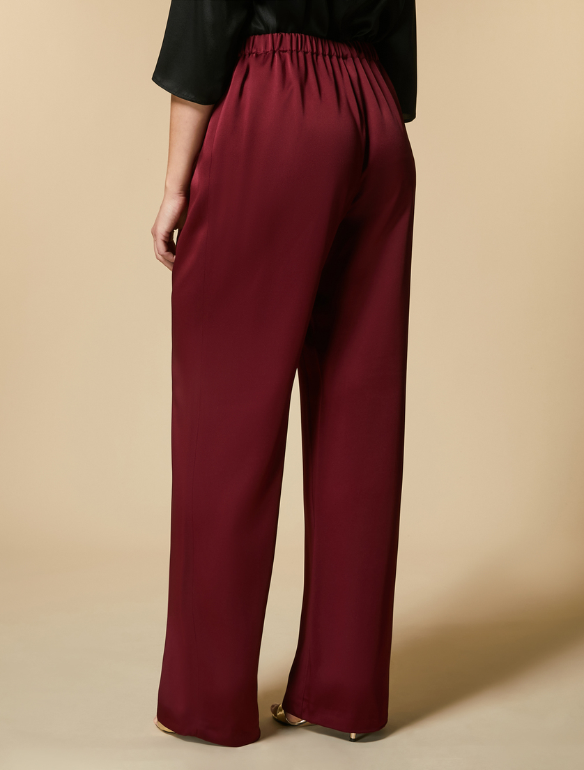 Shiny frisottino trousers - Bordeaux - Marina Rinaldi - 4
