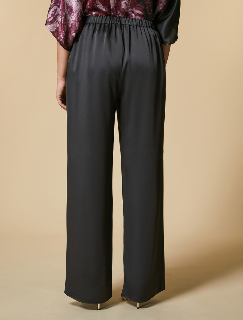 Pantaloni in frisottino lucido - Grigio scuro - Marina Rinaldi - 4