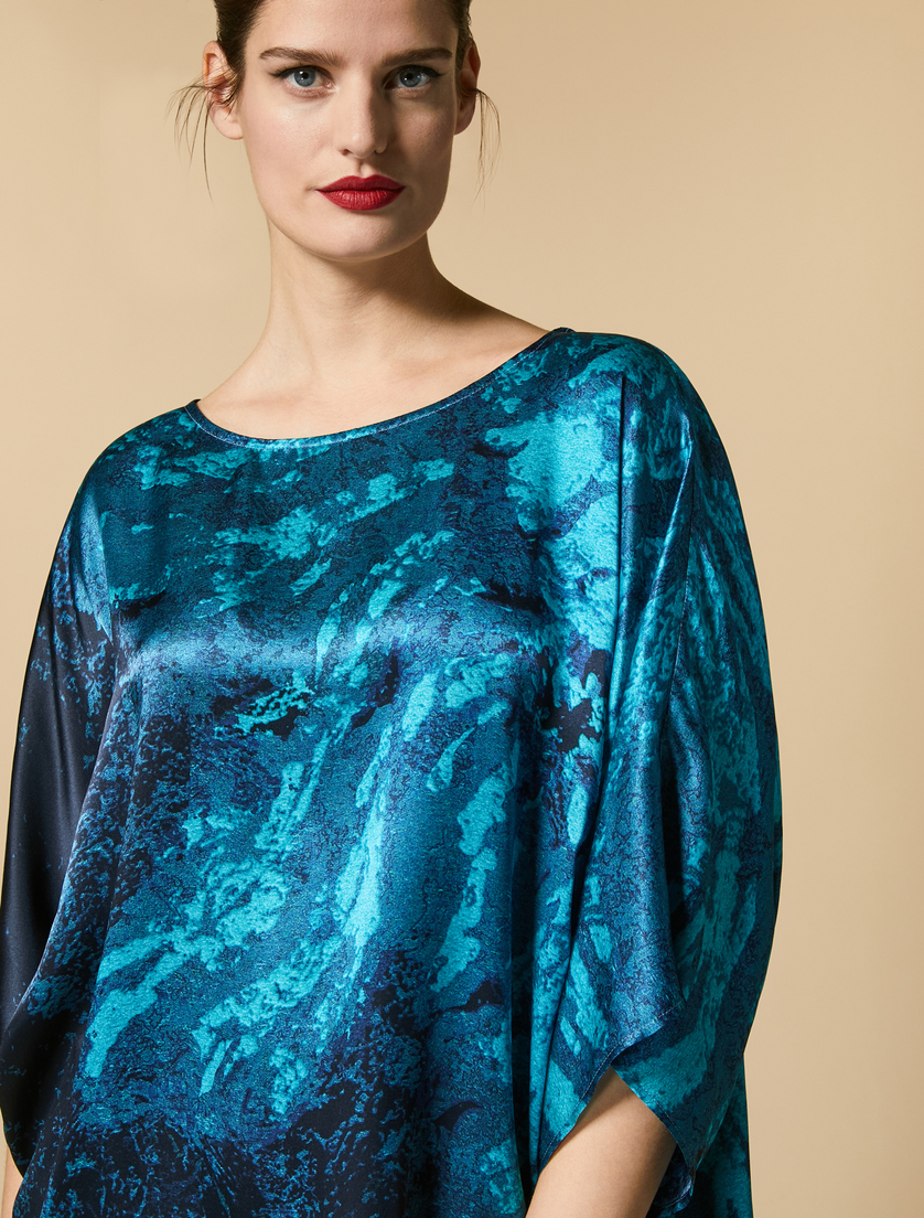 Silk satin tunic - Dark navy - Marina Rinaldi - 2