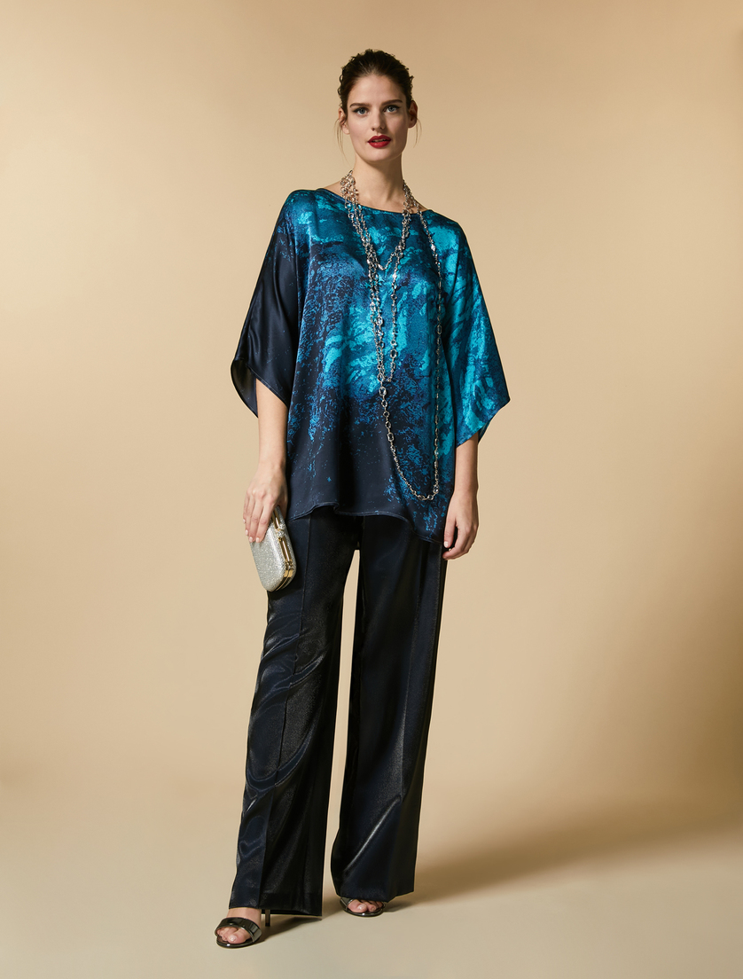 Silk satin tunic - Dark navy - Marina Rinaldi - 4